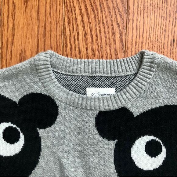 Huxbaby Jumper Grey Marle Black Panda Print Crewneck Knot Sweater Boy’s Size 5 - Picture 3 of 9